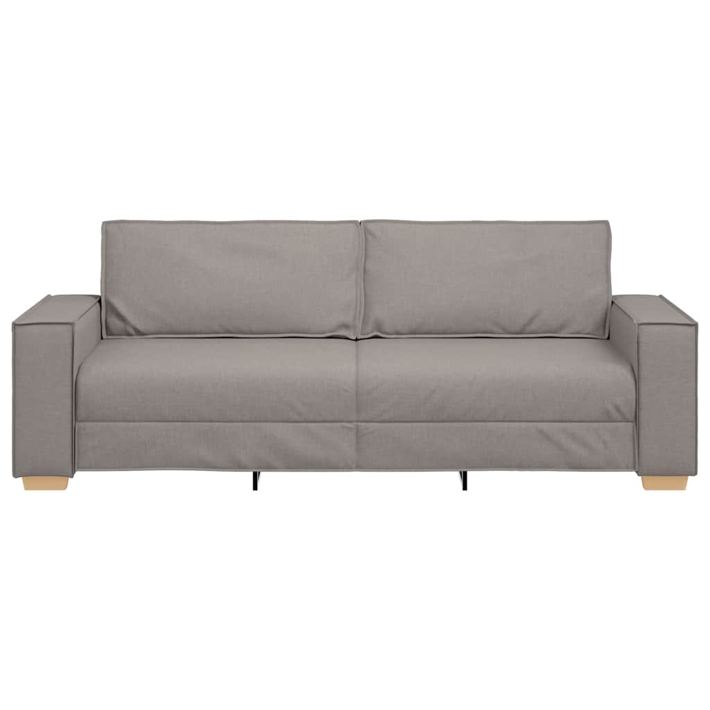 3-Seater Sofa with Cushion Taupe Fabric